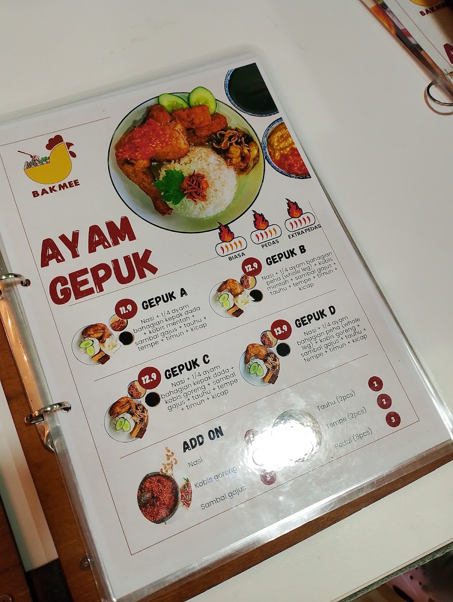 BAKMEE (Ayam Gepuk • Bakso • Mee Ayam) Photo Menu 1