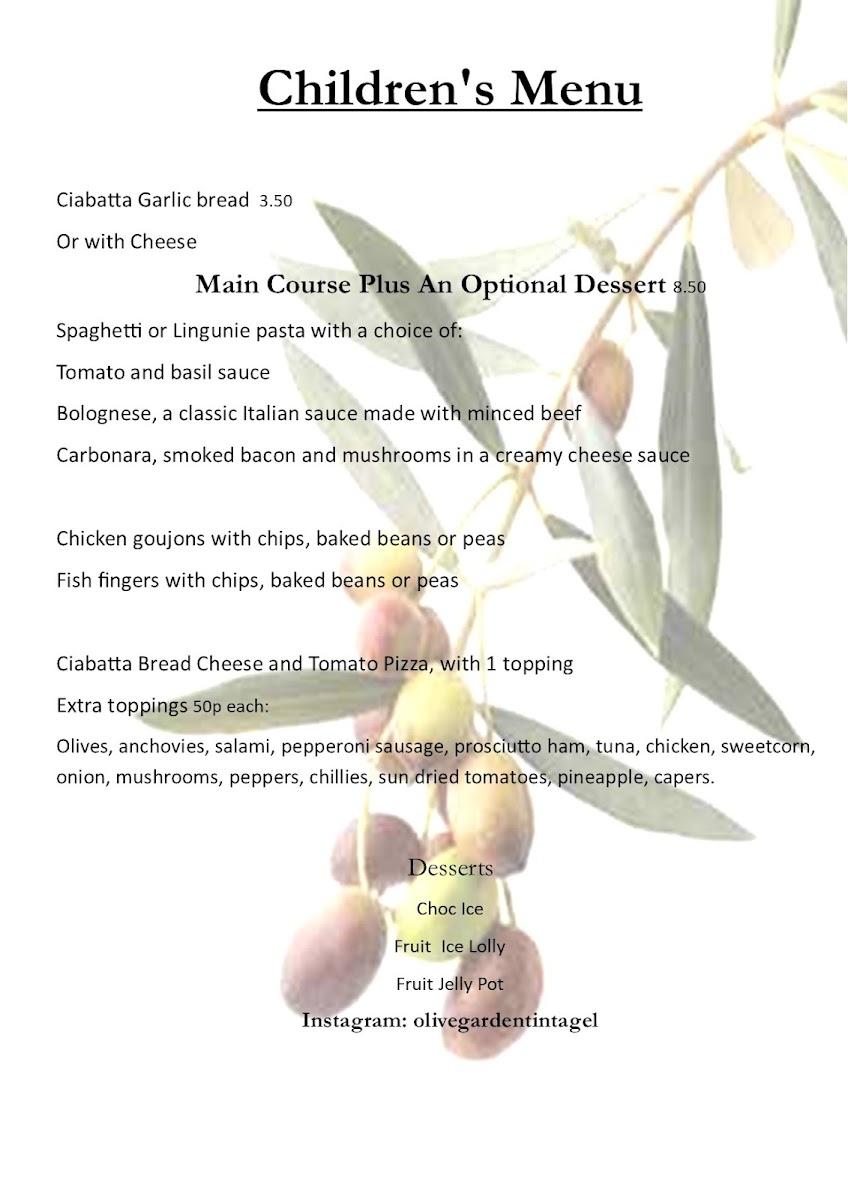 The Olive Garden Photo Menu 3