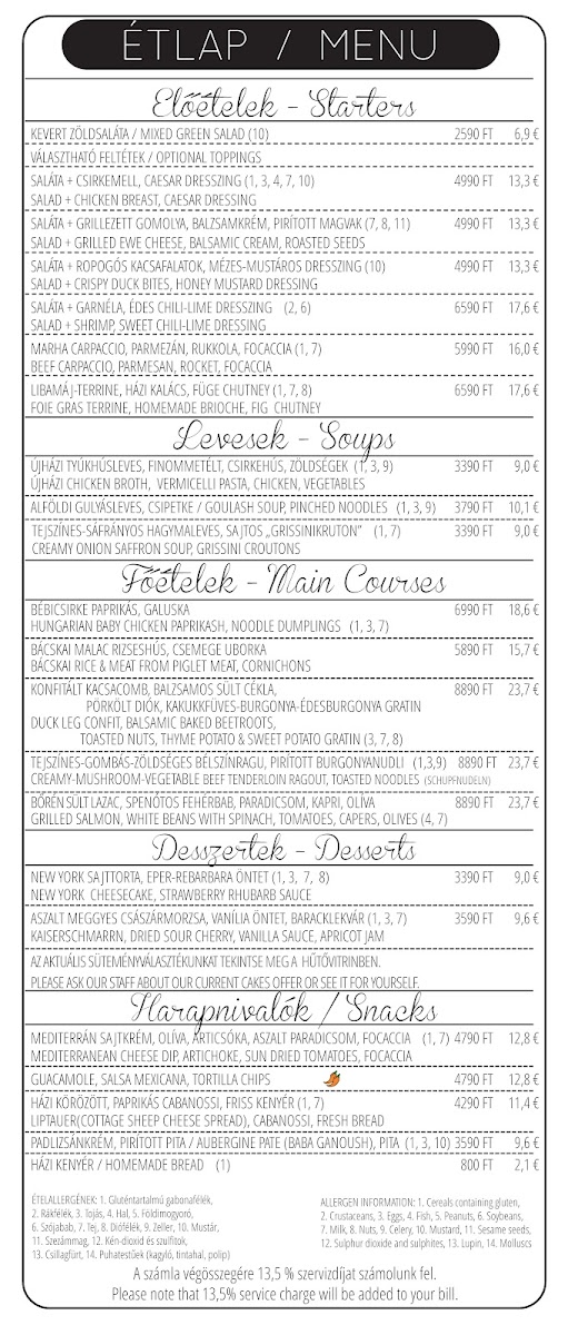 Elysée Bistro & Kávéház Photo Menu 1