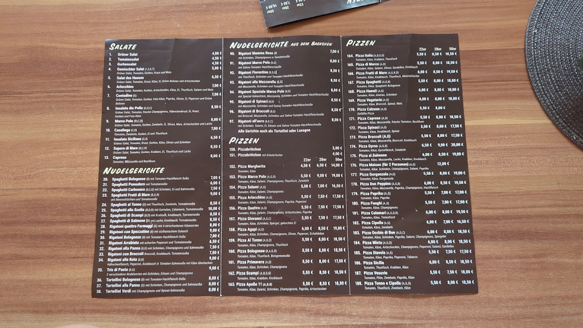 Pizzeria Marco Polo Photo Menu 2