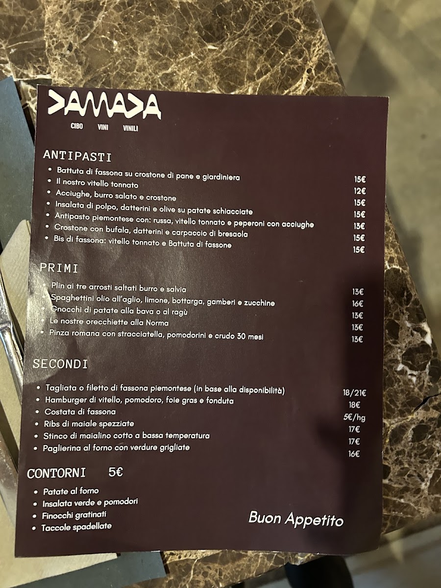Osteria Damada Photo Menu 1