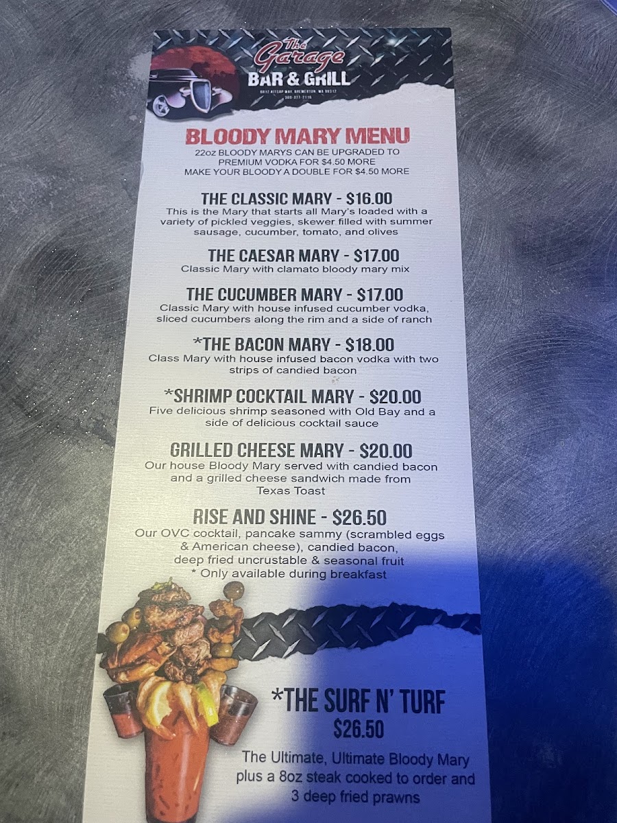 The Garage | Bar & Grill Photo Menu 10
