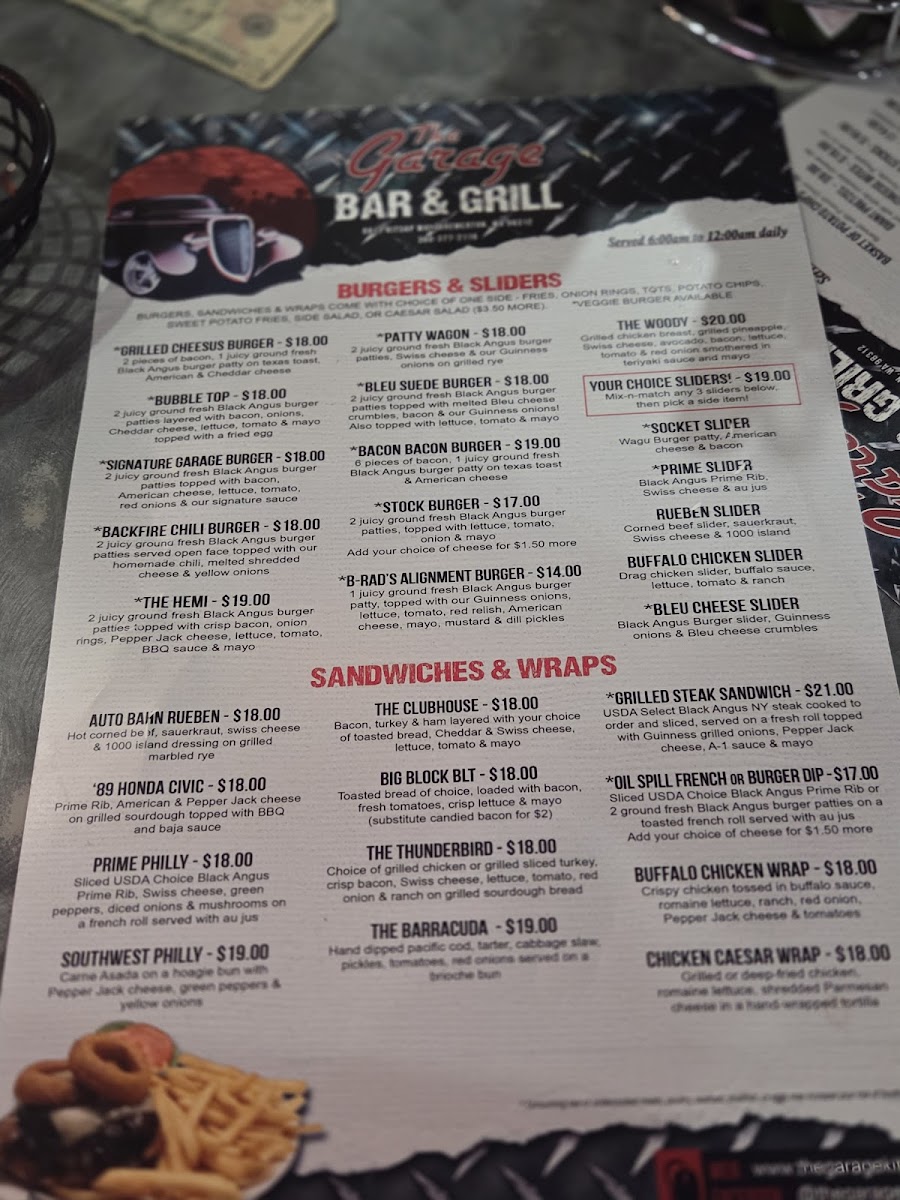 The Garage | Bar & Grill Photo Menu 2