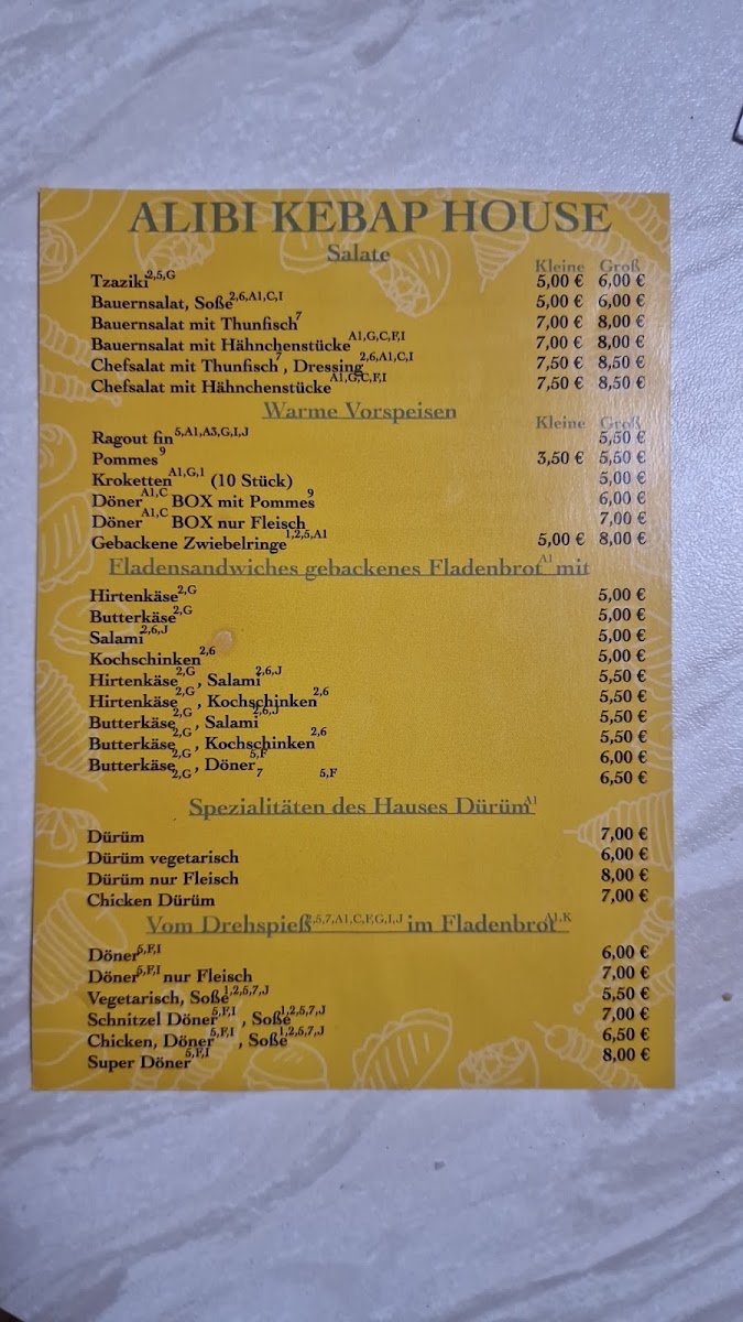 Kebabhaus Alibi Photo Menu 2