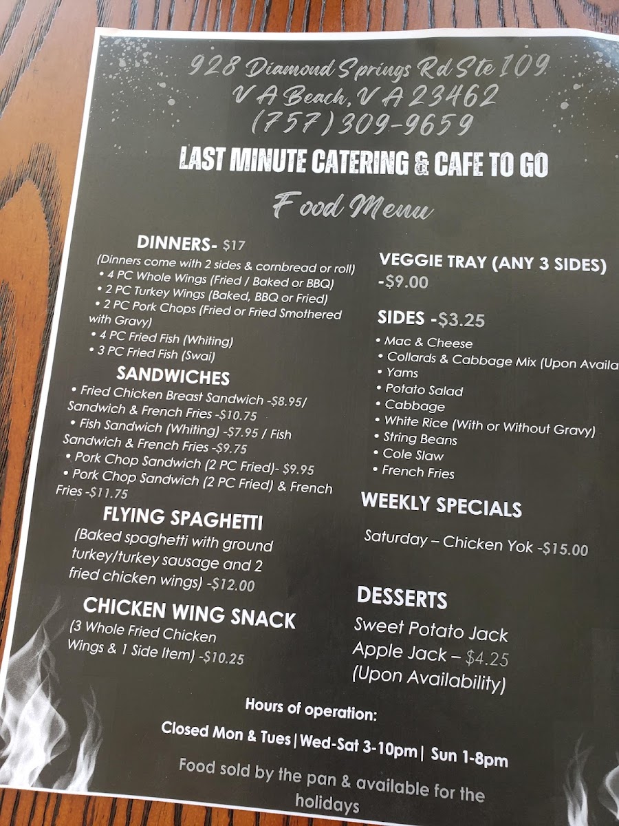 Last Minute Catering and cafe Photo Menu 2