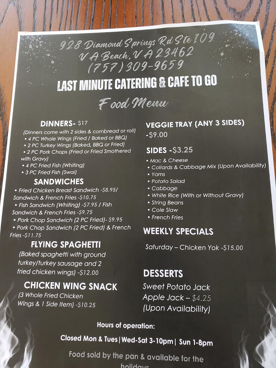 Last Minute Catering and cafe Photo Menu 3