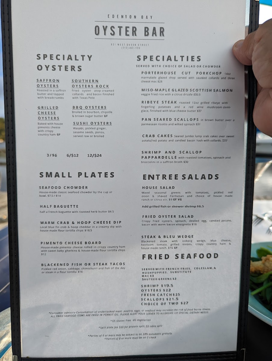 Edenton Bay Oyster Bar Photo Menu 2