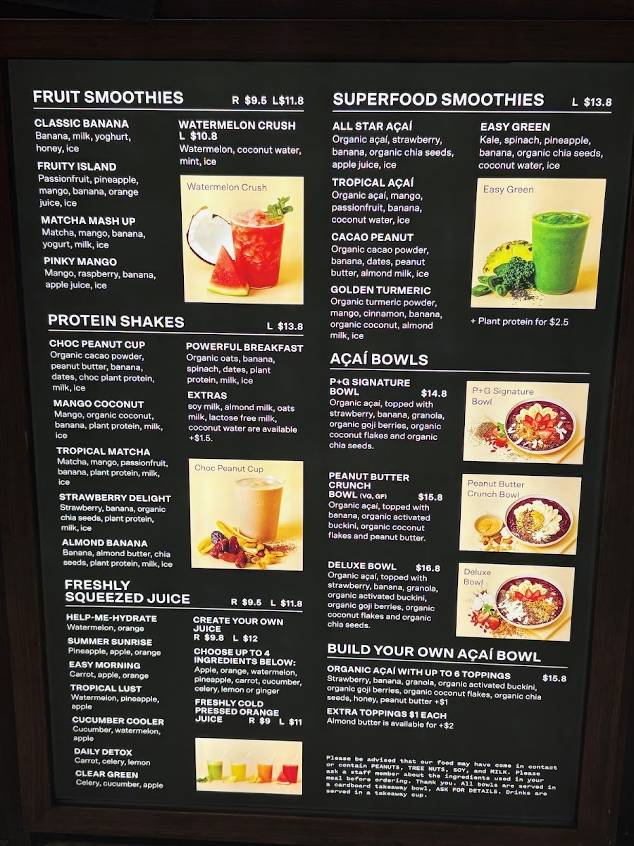 Pulp & Grind Sydney International Airport Photo Menu 1