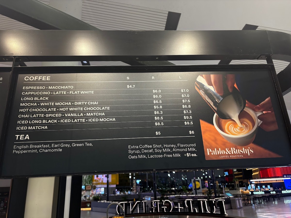 Pulp & Grind Sydney International Airport Photo Menu 2