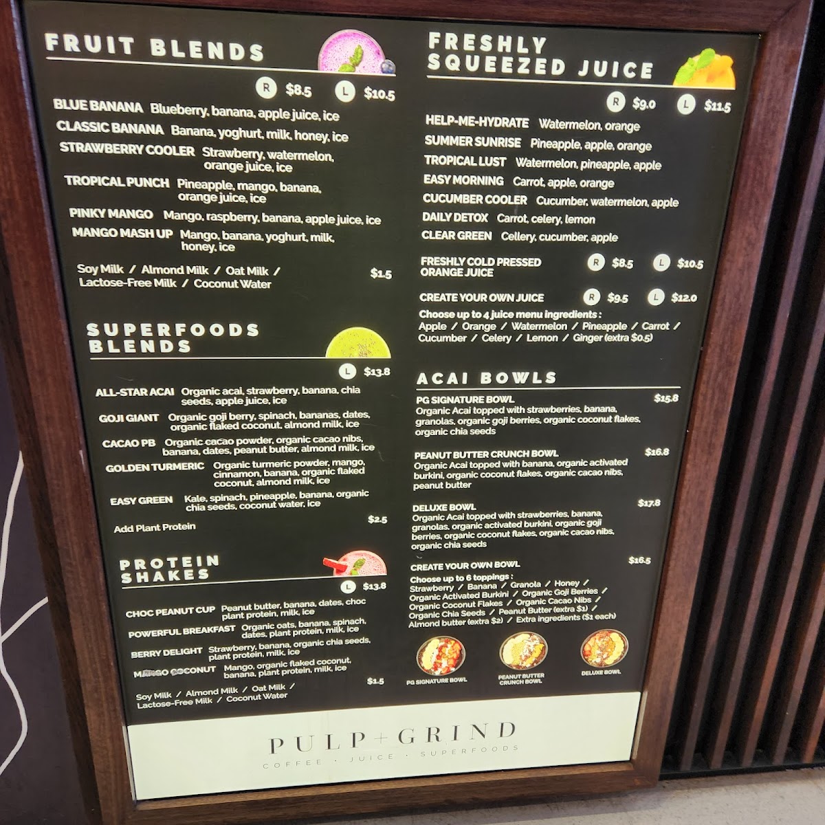 Pulp & Grind Sydney International Airport Photo Menu 7