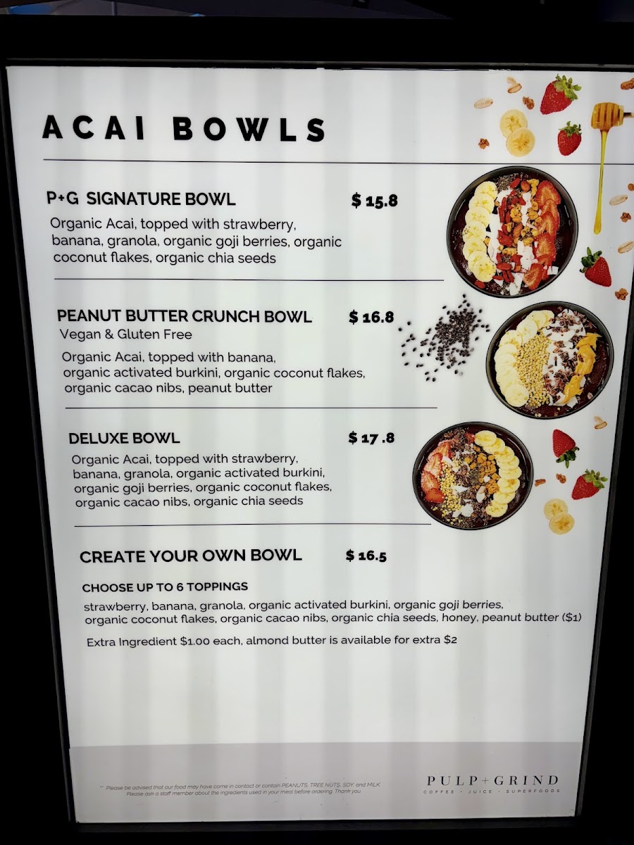 Pulp & Grind Sydney International Airport Photo Menu 8