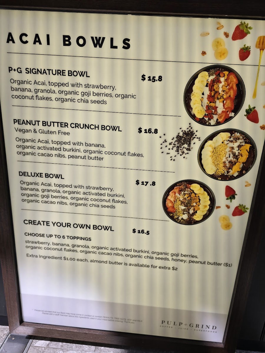 Pulp & Grind Sydney International Airport Photo Menu 9