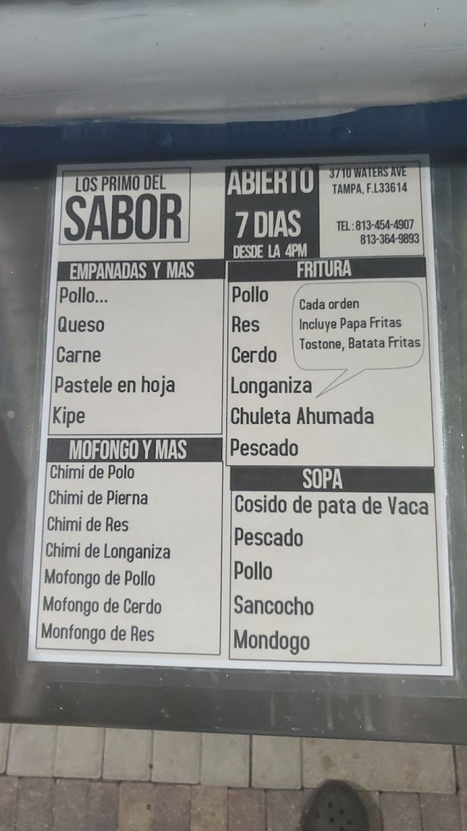 Los primos del sabor 809 Photo Menu 5