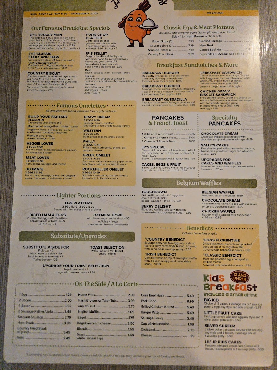 JP's Eatery Photo Menu 1