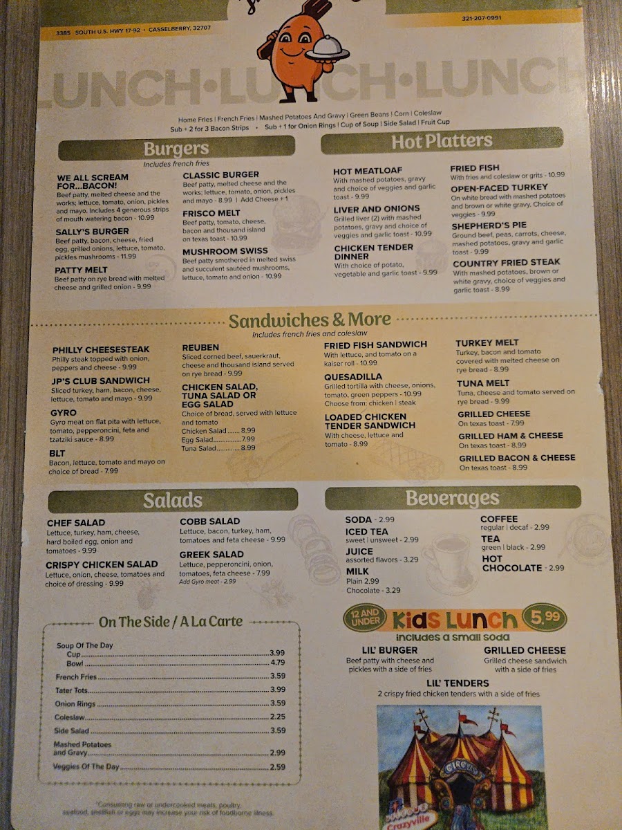 JP's Eatery Photo Menu 2