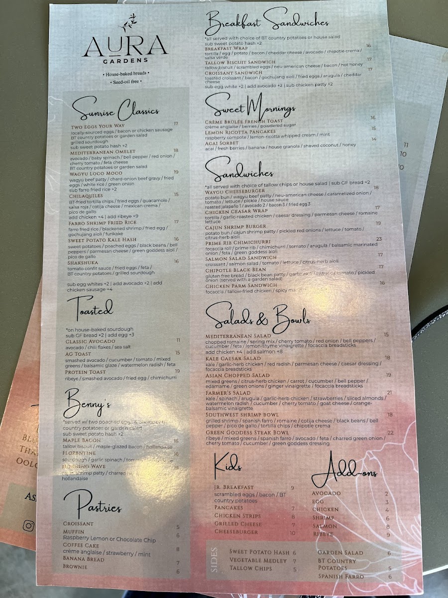 Aura Gardens Photo Menu 3