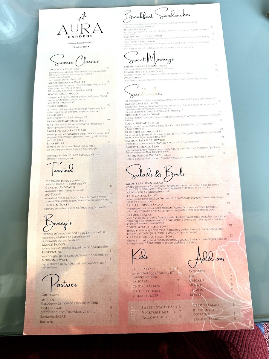 Aura Gardens Photo Menu 5