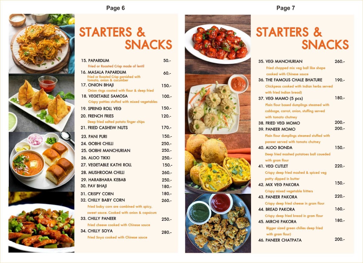 Pure Vegetarian Dosa Kitchen Photo Menu 2