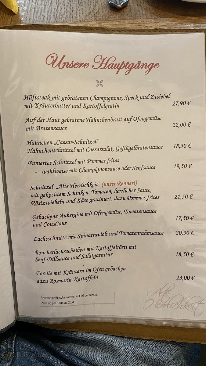 Alte Herrlichkeit Photo Menu 2