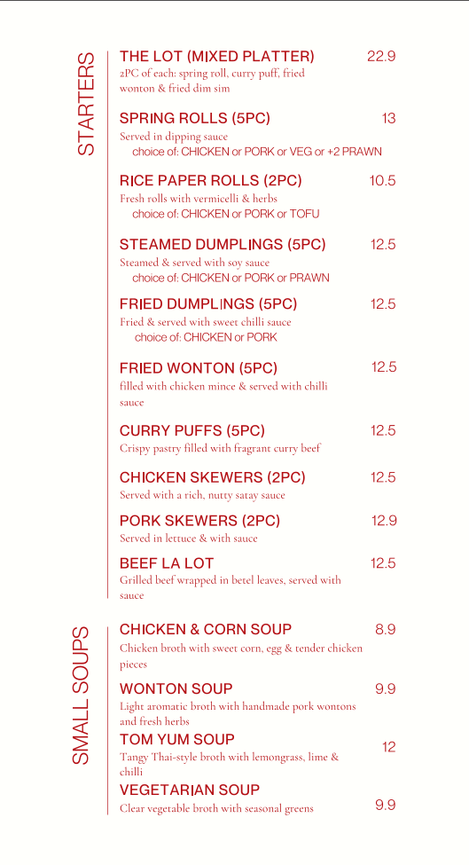 Luma Seaford Photo Menu 3