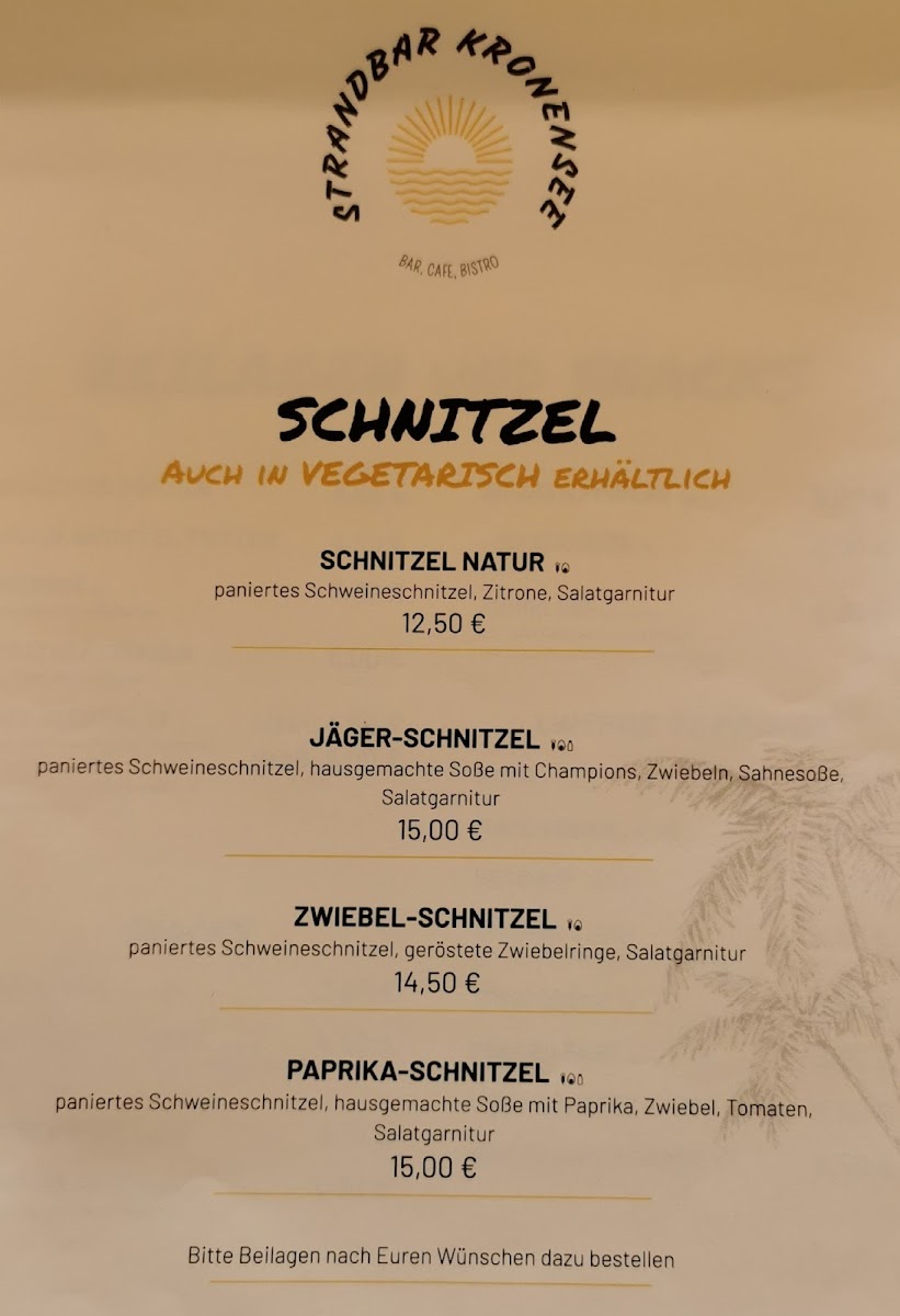 Strandbar Kronensee Photo Menu 6