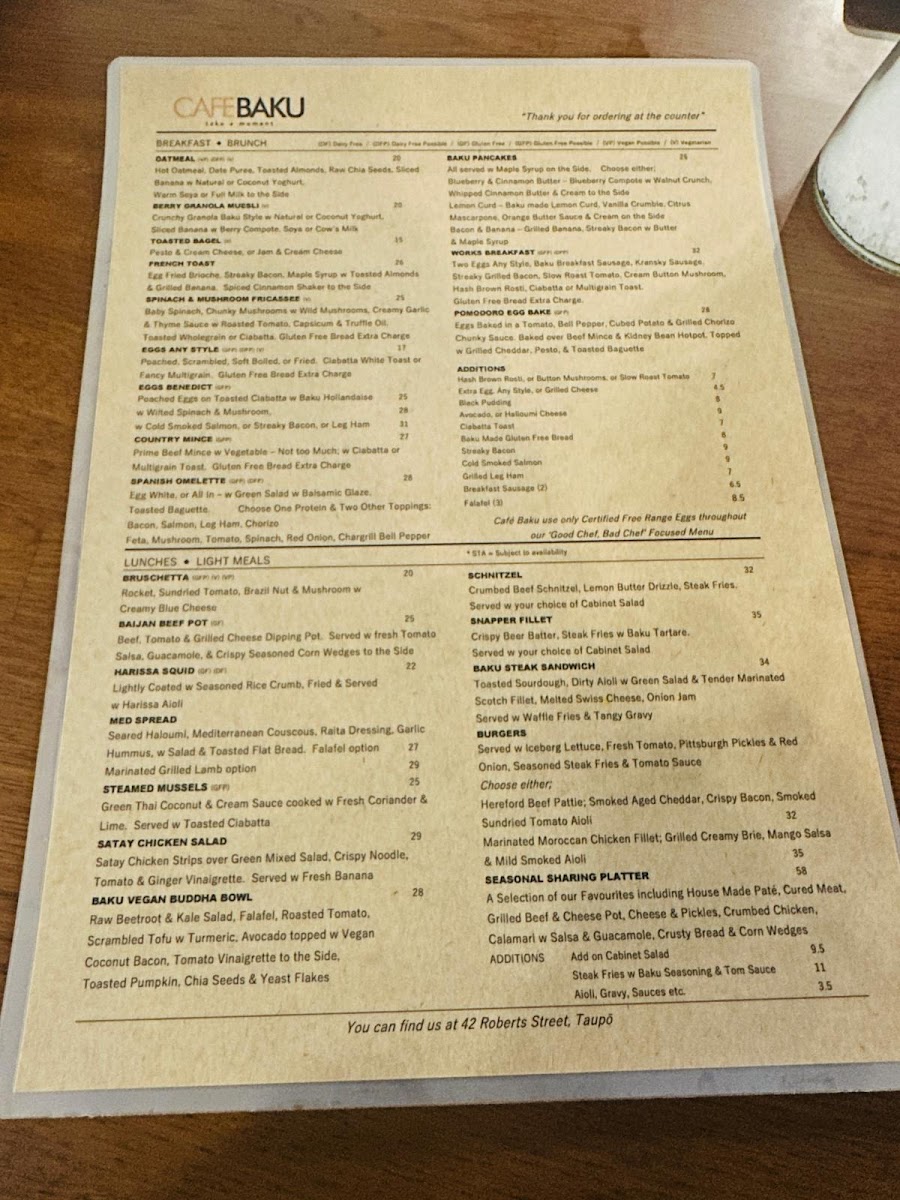 Cafe Baku Photo Menu 1