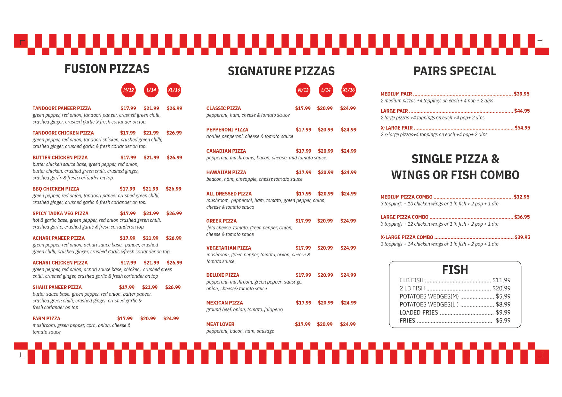 City South Pizza Photo Menu 1