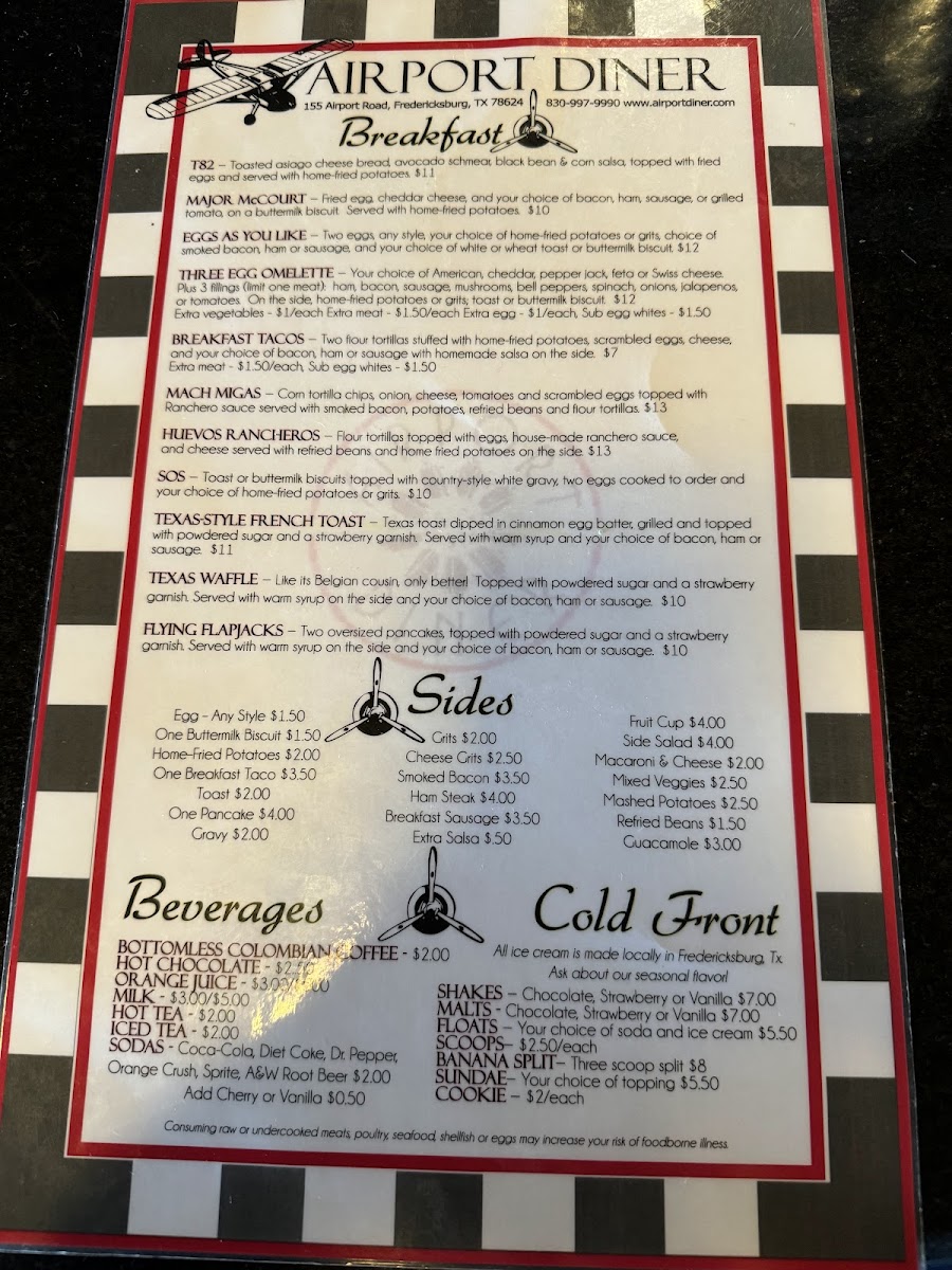 Airport Diner Photo Menu 10