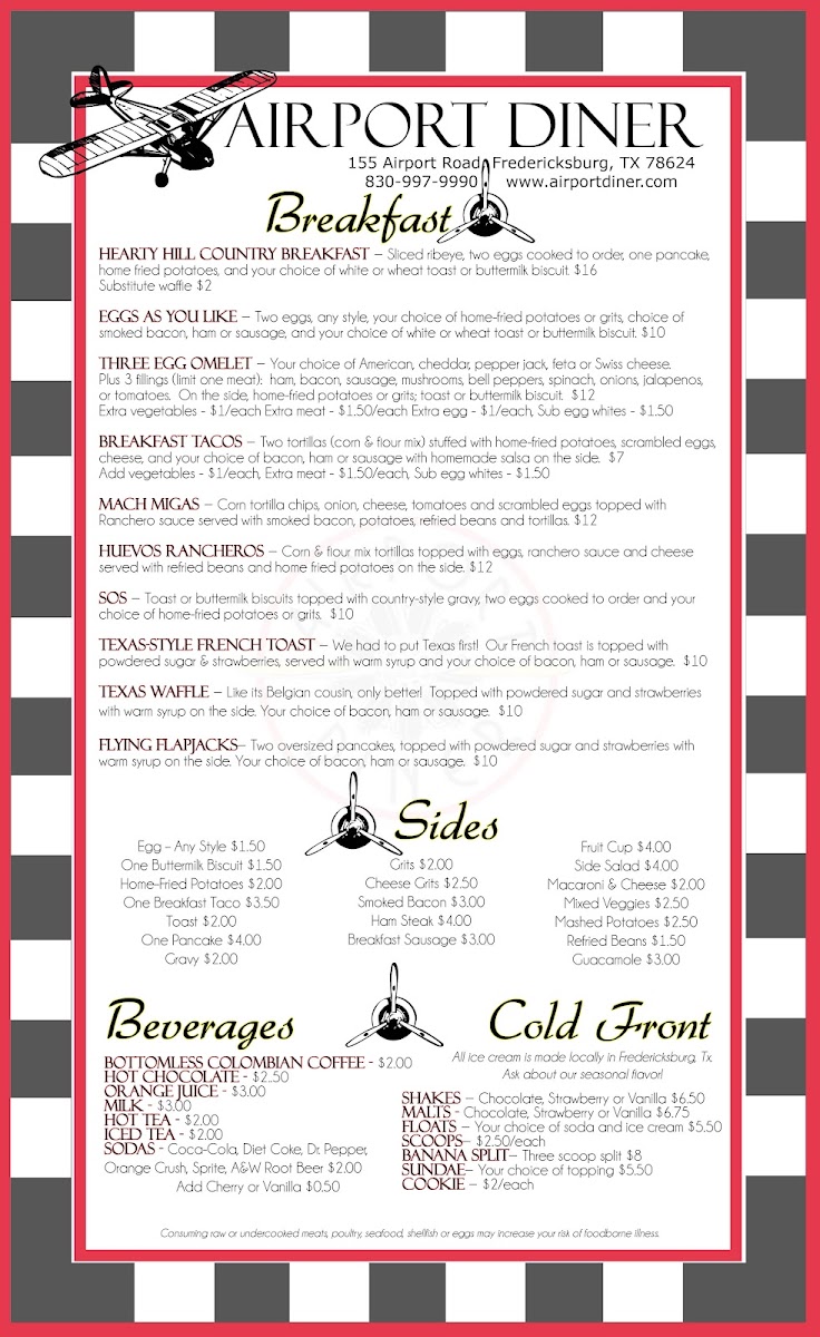 Airport Diner Photo Menu 9