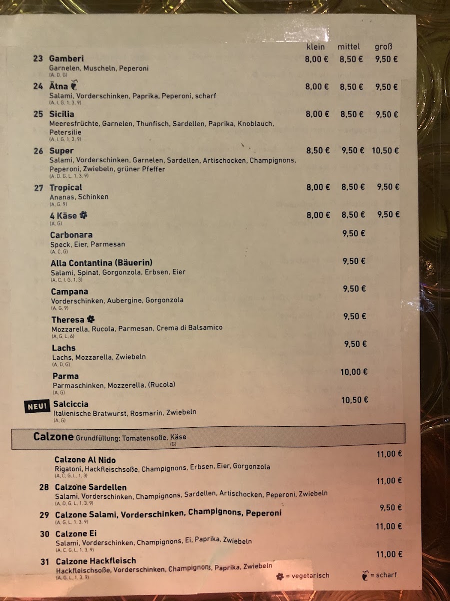Pizzeria Al Nido Photo Menu 1