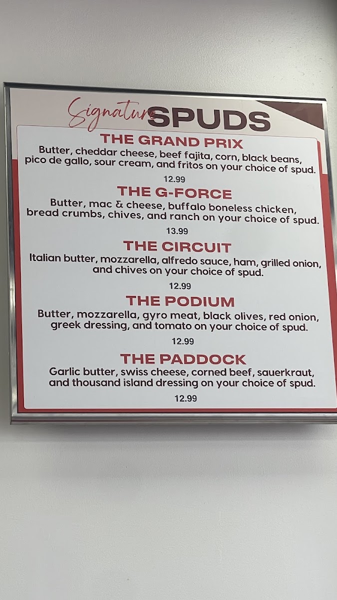 Spuds Potato Bar Photo Menu 1