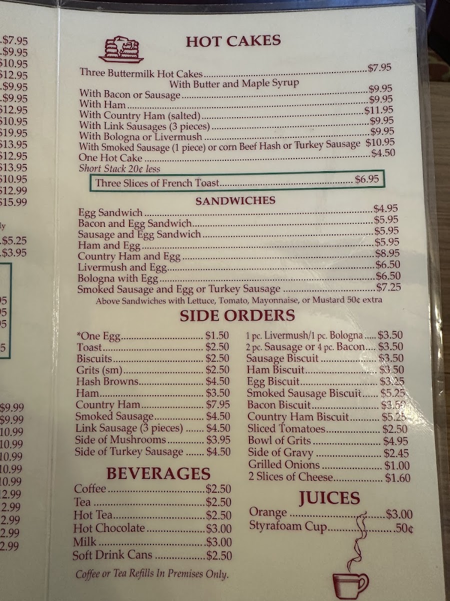 Dino's Family Restaurant Photo Menu 2