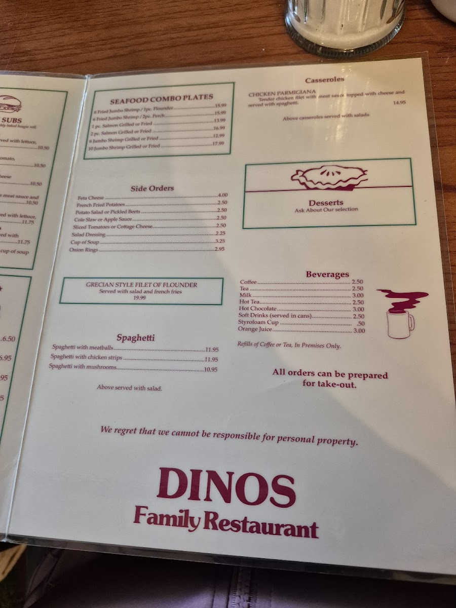 Dino's Family Restaurant Photo Menu 6