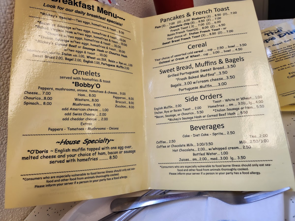 Hope Diner Photo Menu 2
