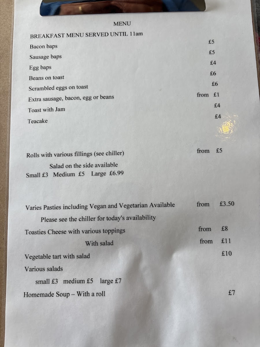 Ali's of Weybourne Photo Menu 1