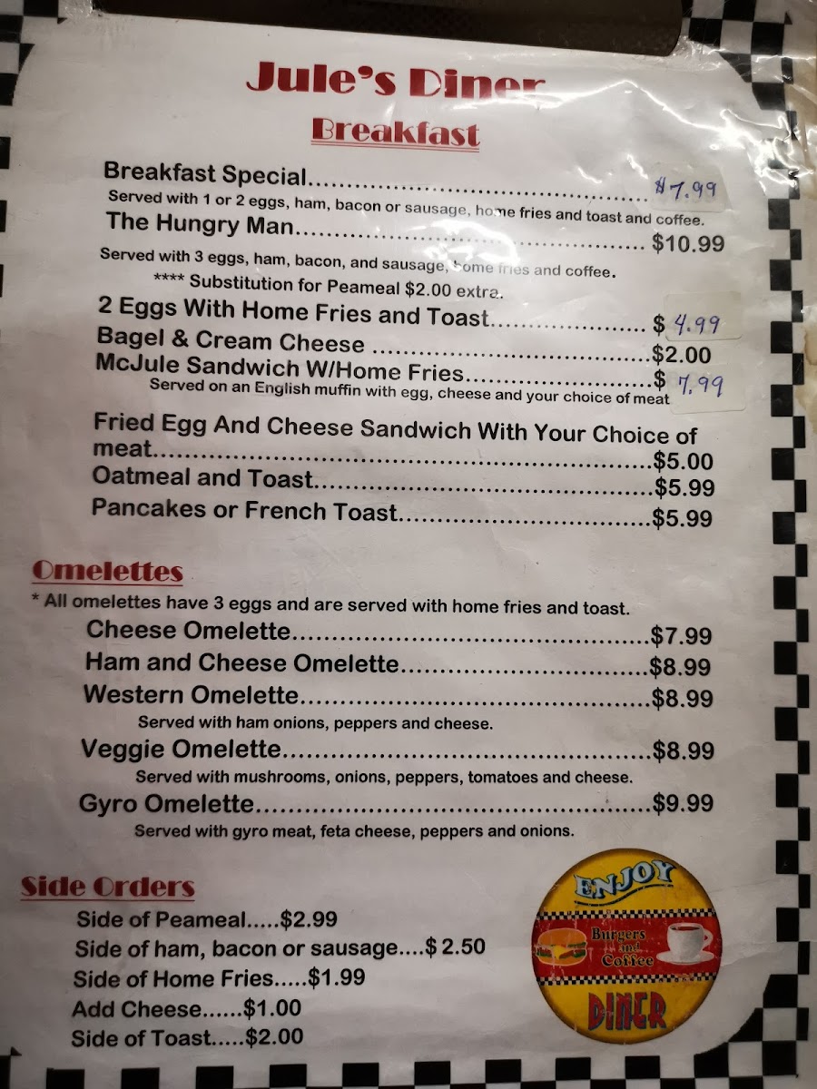 Jules Diner Photo Menu 1