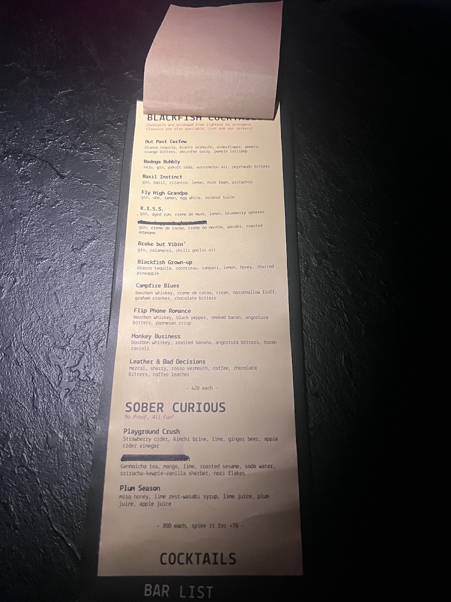 Blackfish Cocktail Bar & Restaurant Photo Menu 6