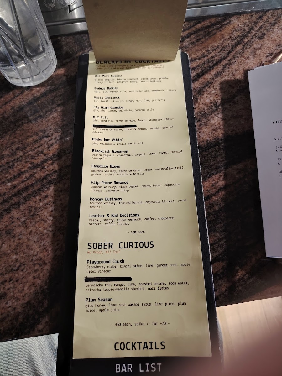 Blackfish Cocktail Bar & Restaurant Photo Menu 8