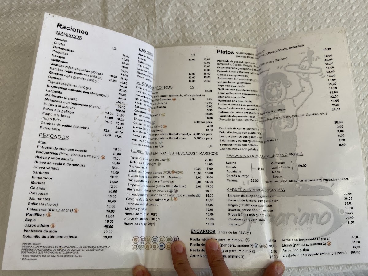 Juan Mariano Beachfront Restaurant Photo Menu 3
