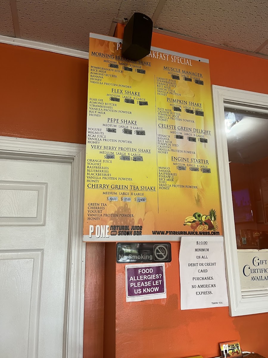 P 1 Juice Bar Photo Menu 1
