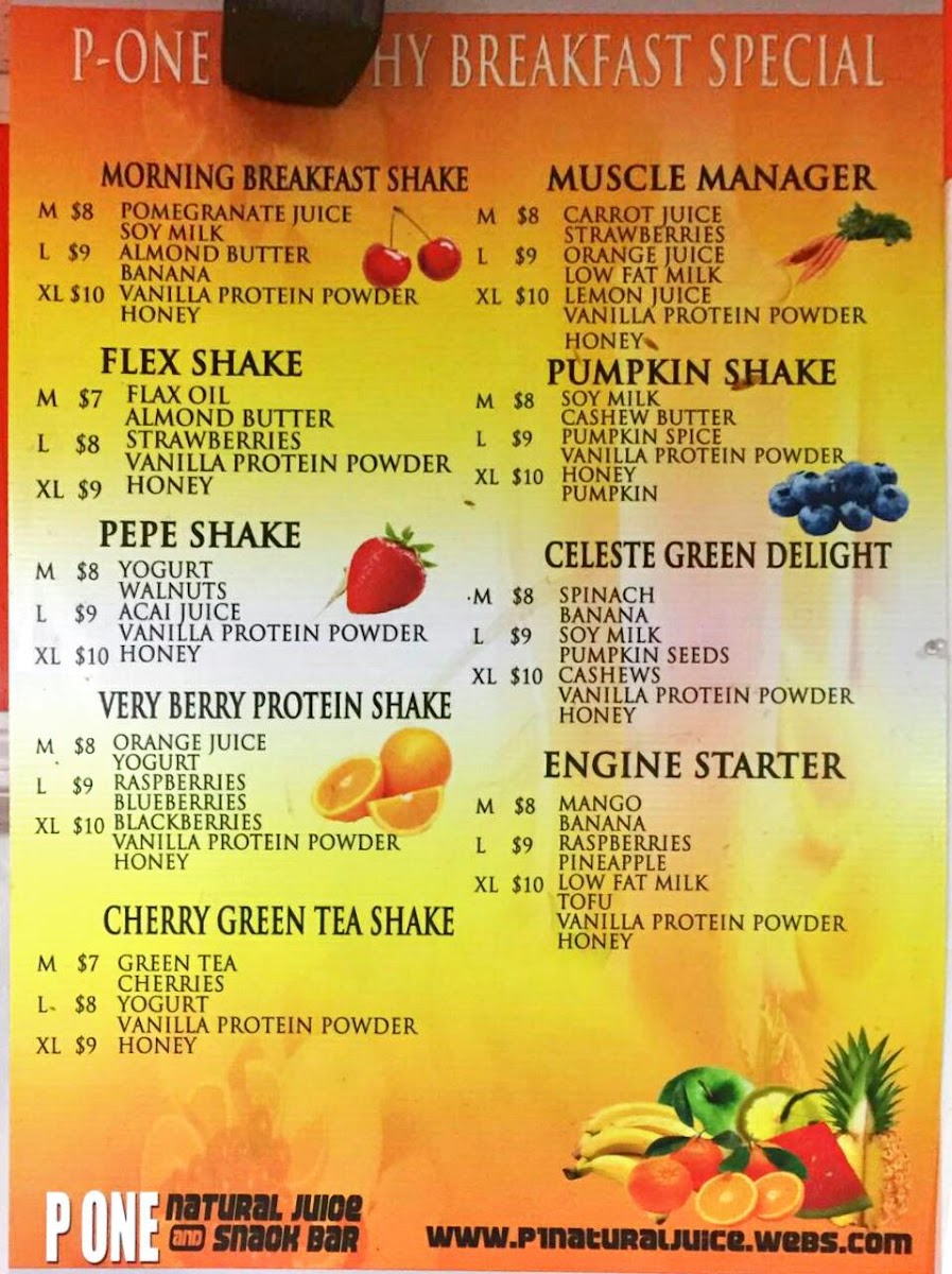 P 1 Juice Bar Photo Menu 6