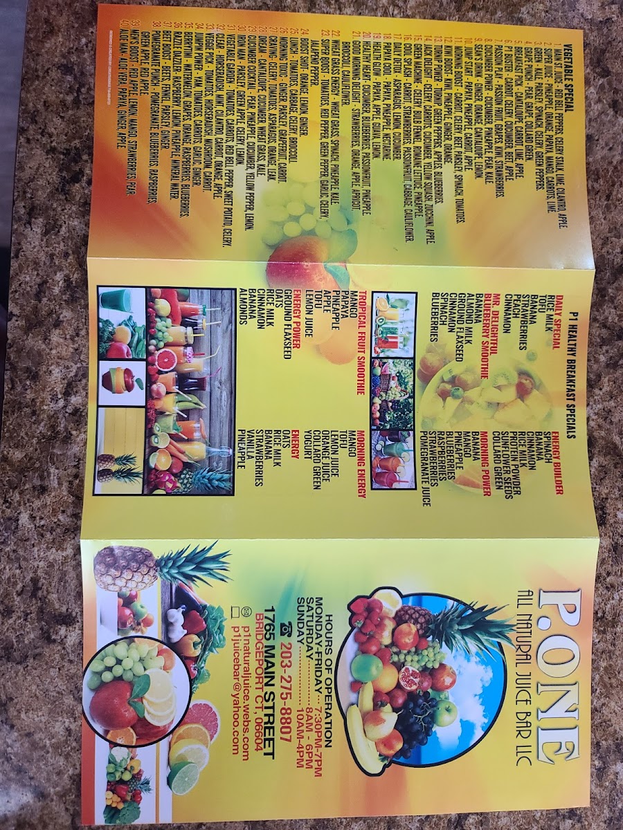 P 1 Juice Bar Photo Menu 8