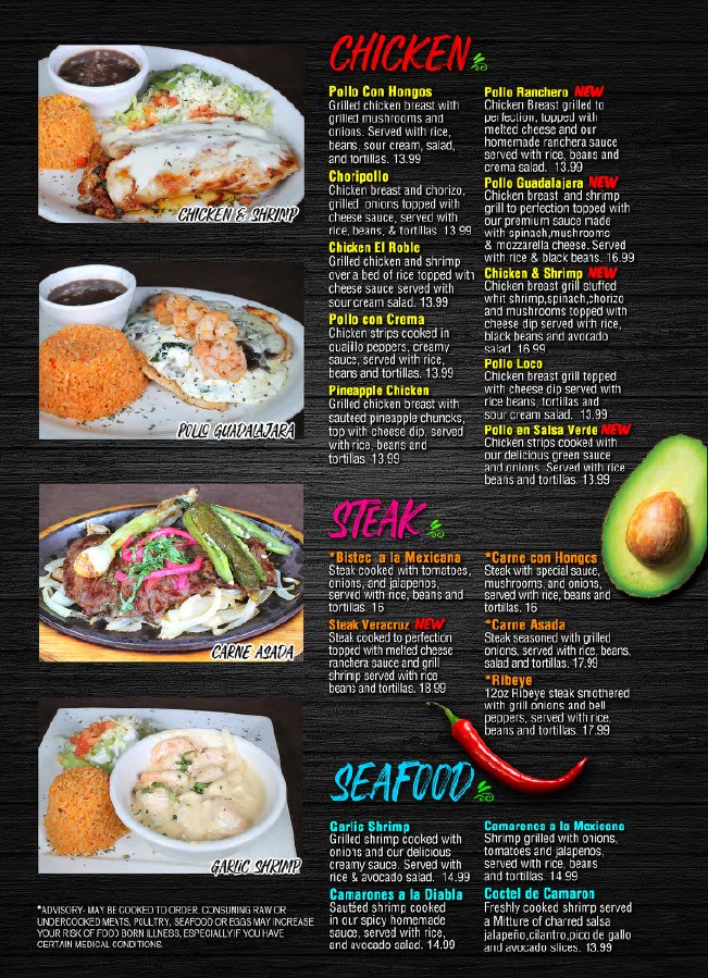 El Roble Mexican Restaurant Photo Menu 6