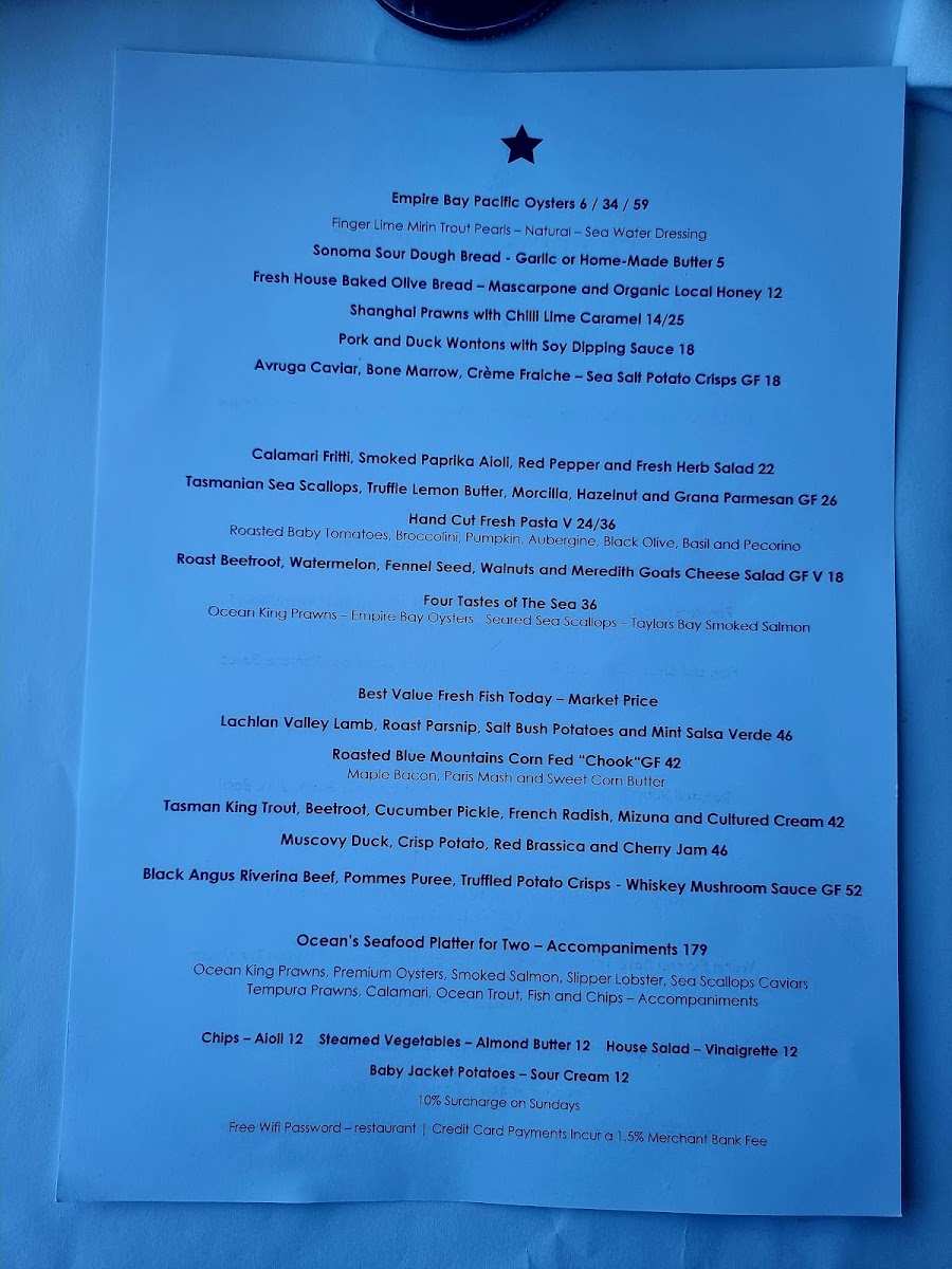 Ocean Restaurant and Bar - Blue Bay Photo Menu 8