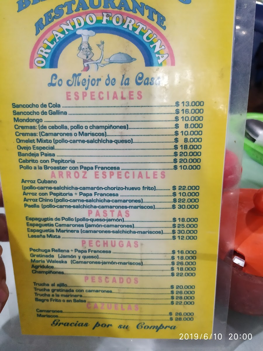 Restaurante Orlando Fortuna Photo Menu 2