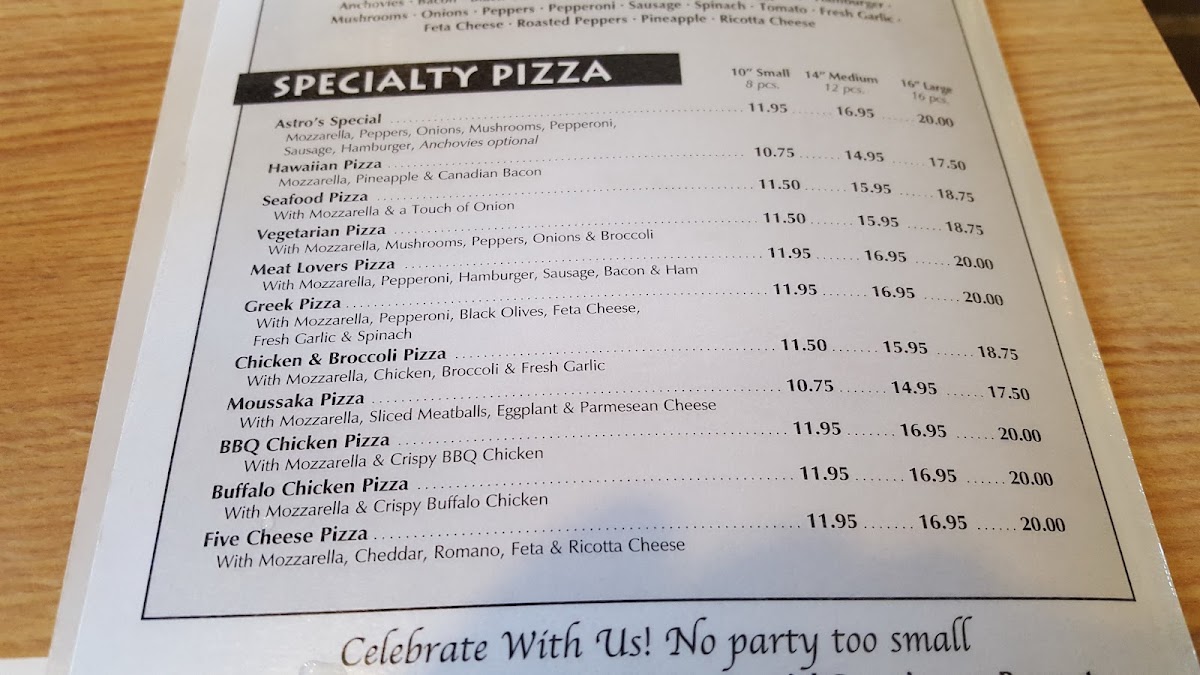 Astro's Pizza Photo Menu 5