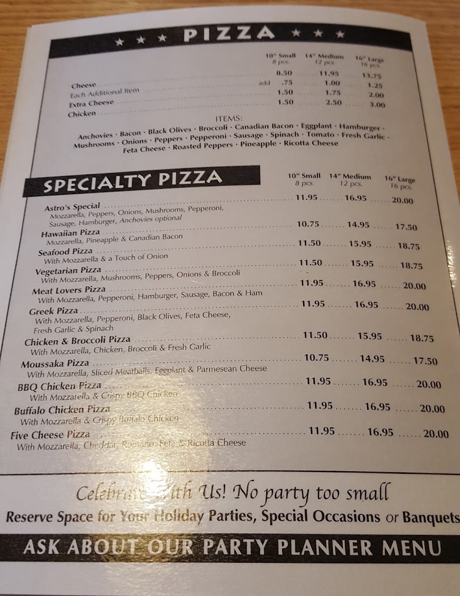 Astro's Pizza Photo Menu 6