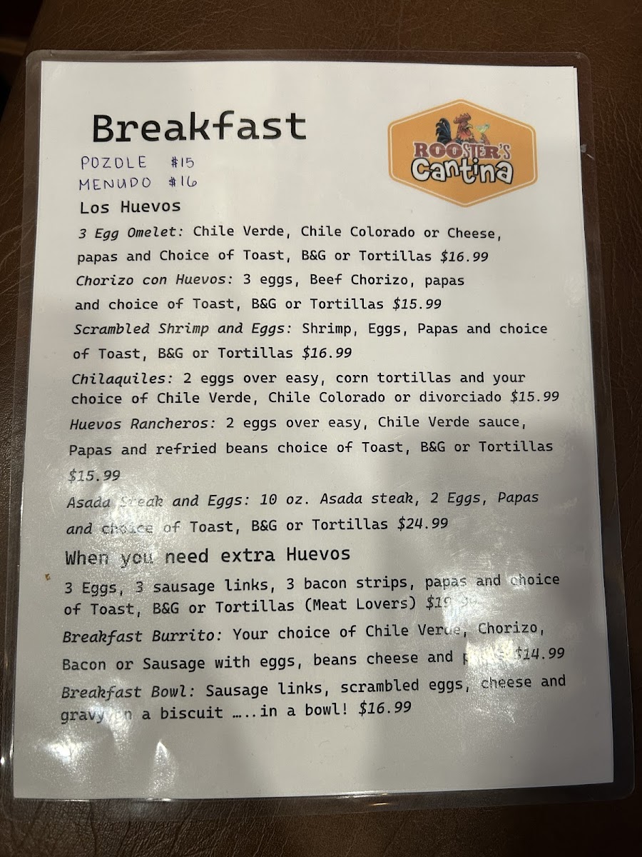Rooster's Cantina Photo Menu 4