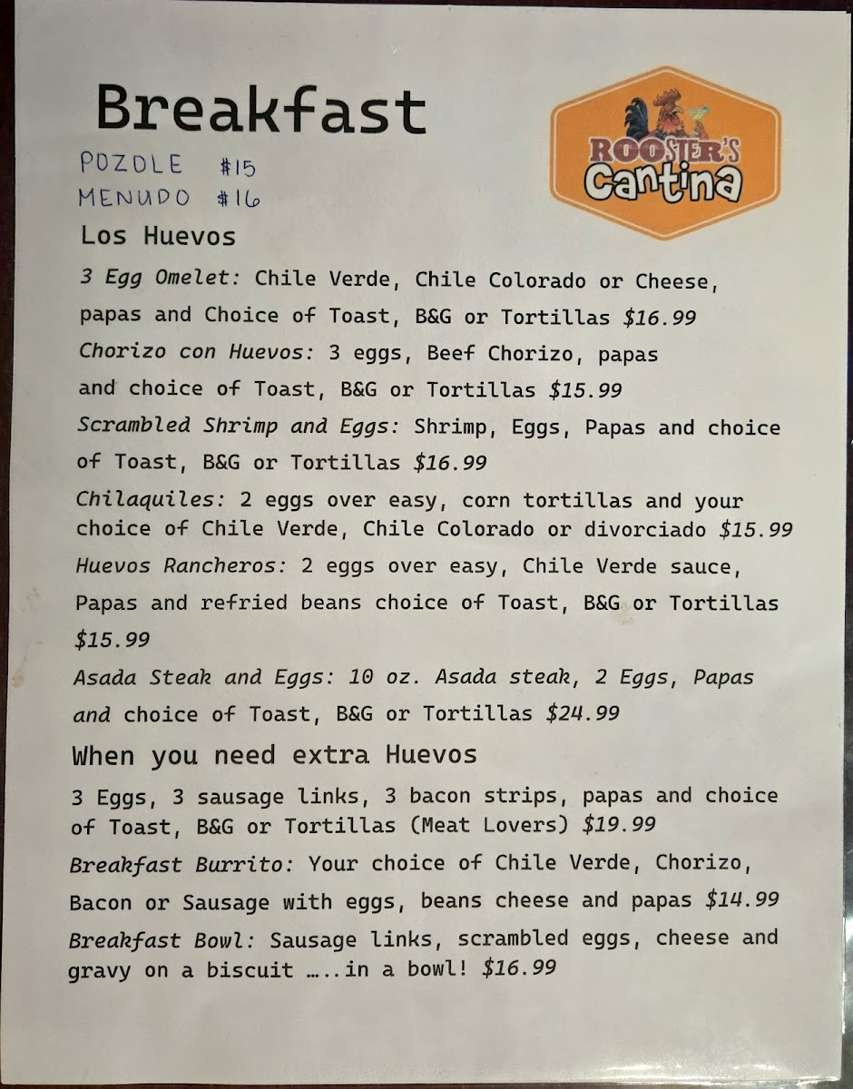 Rooster's Cantina Photo Menu 8