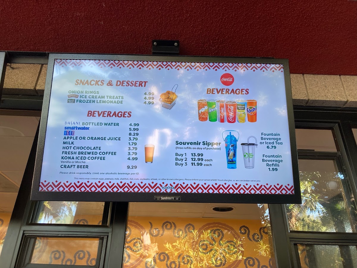 Safari Kitchen Photo Menu 1